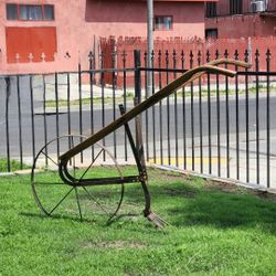 Hand Plow Antique Garden Vintage Rustic Rusty Iron 