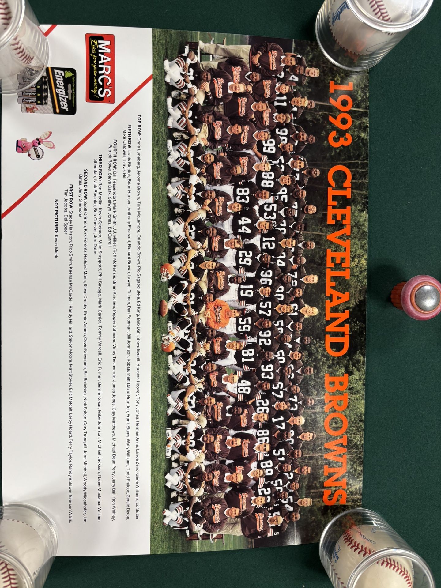 1993 Cleveland Browns Poster/Promo  EX