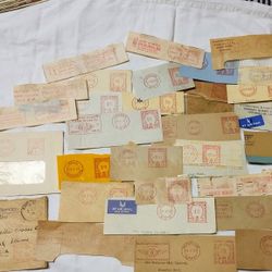 Stamps, cancelled metered postage. Vintage 1950s
Selling my Mom's collection. I don't have much knowledge of this hobby.Topical stamps, metered mail. 