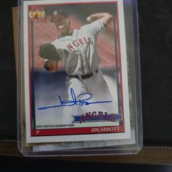 Jim Abbot Autograph Card