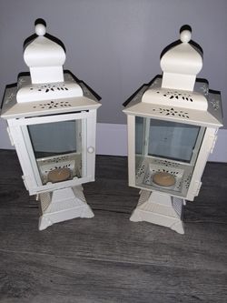 2 Metal Tea Candle Holders