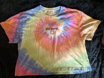 Salty Savage Tie Dye Crop Tee – “the worst.” Shirt (Women’s Large)