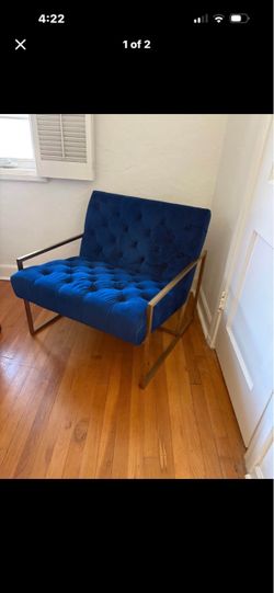 Blue Velvet Arm Chair