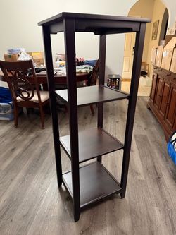 Dark Wood 4-Tier Narrow Plant Stand