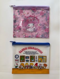 Sanrio Kuromi/My Melody & Hello Kitty Clear Cases Pouches Set of 2