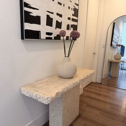 Vintage Travertine Console Table
