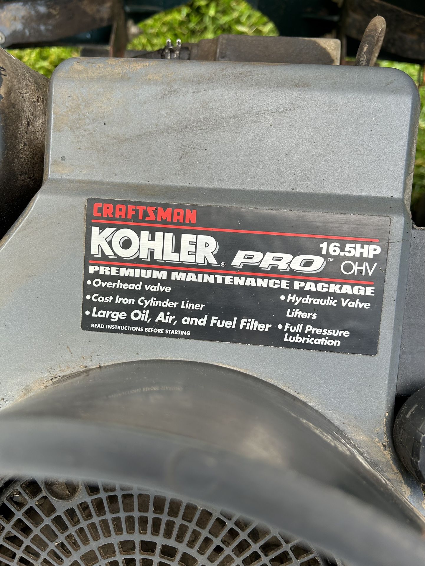 Craftsman kohler pro 16.5 ohv owners manual hotsell