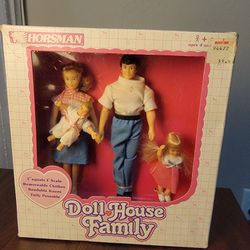 Vintage Doll House Family