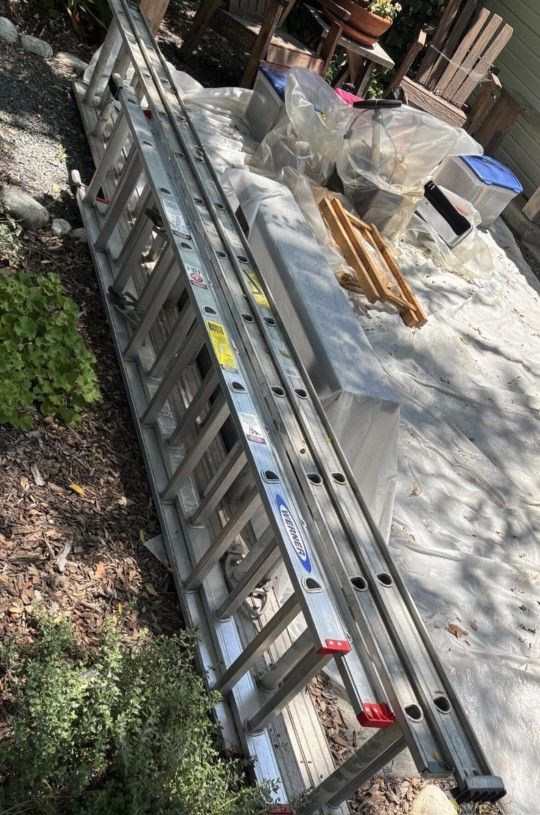 Werner 16' & Keller 24' Alluminum Extension Ladders Selling Together