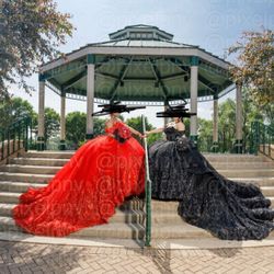 black/ Red L/M corset uni size 