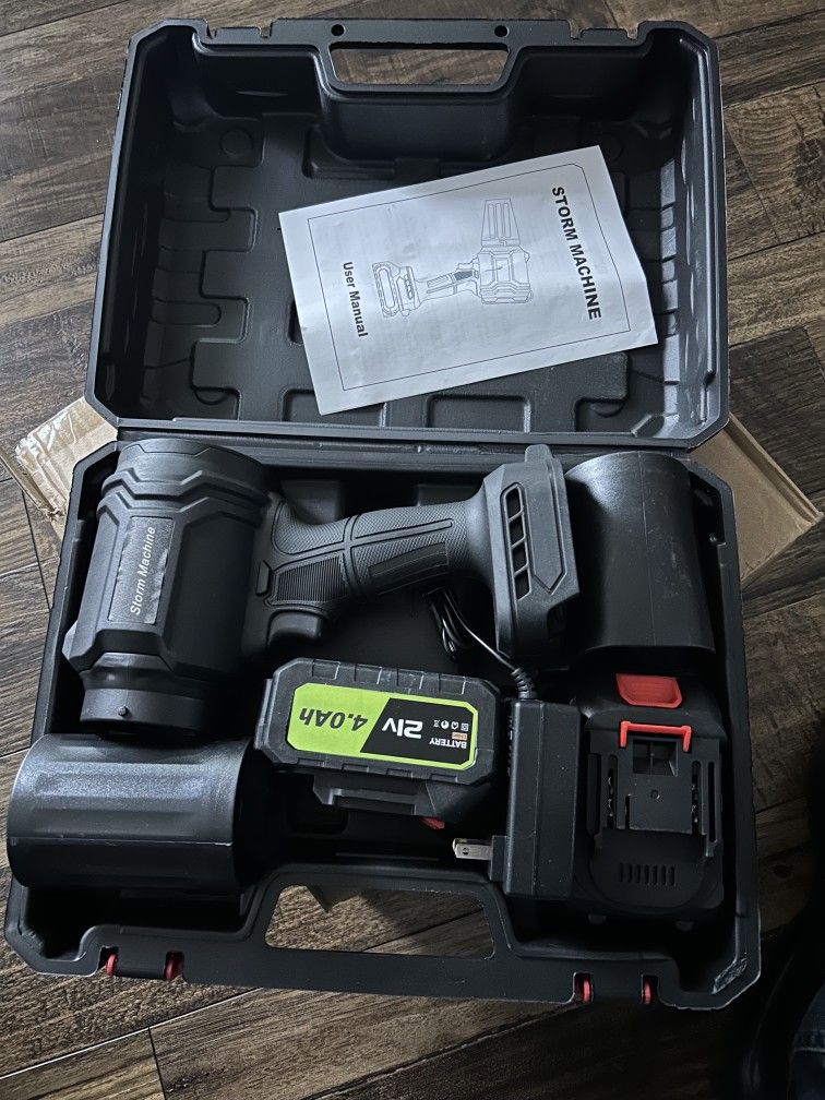 Cordless Leaf Blower, 21V Handheld Electric Leaf Blower with 2 x 4.0Ah Batteries 
