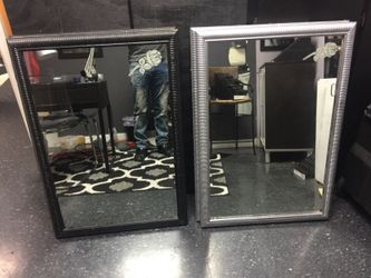 4 Salon Mirrors black & Silver