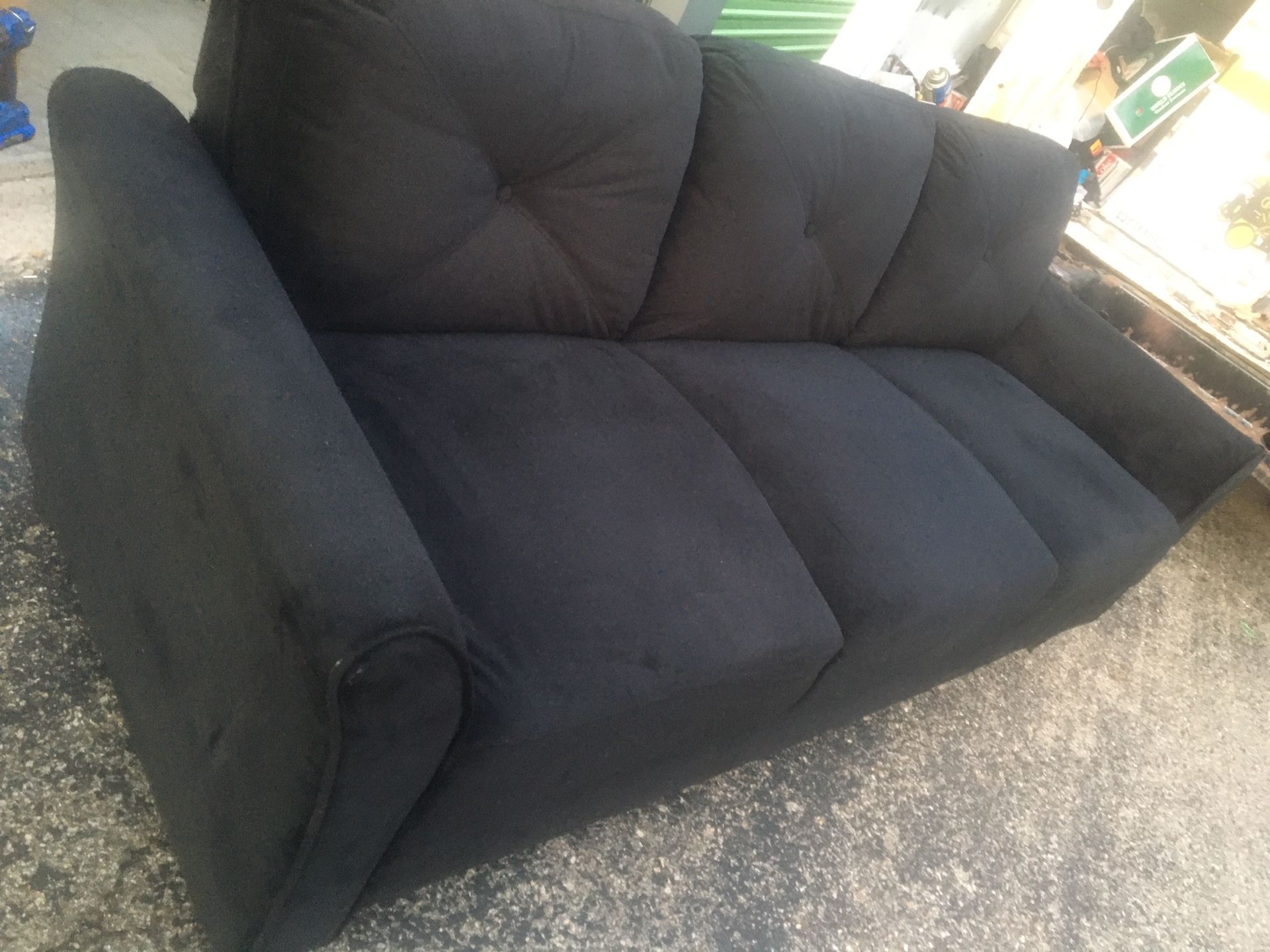 Nice Black Velvet Sofa 