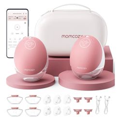 Momcozy Breast Pump Hands-Free Upgraded Mobile Flow M9 24mm, 2Pcs Cozy Red