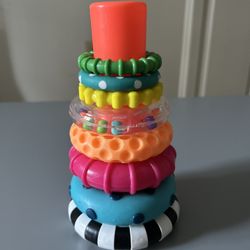 Sassy Stacks of Circles Stacking Ring STEM Learning Toy, Age 6+ Months, Multi, 9 Piece Set