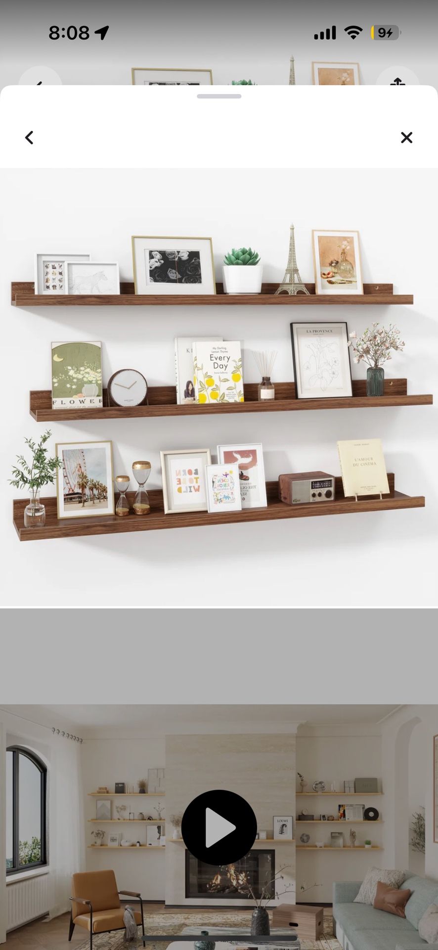 Wall Mounted Floating Shelf