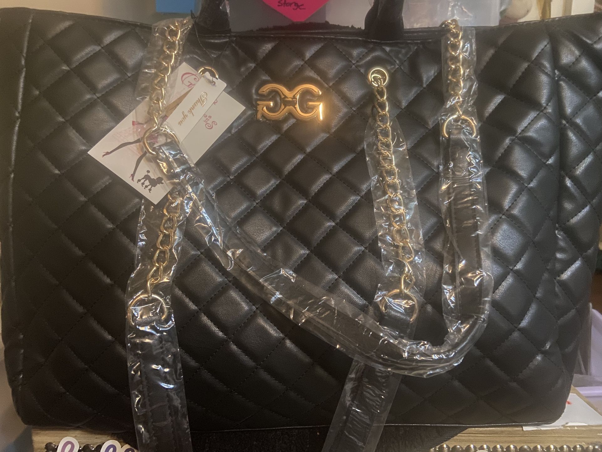 Brand  Bag By  Gilda Paris Black With Gold Hardware