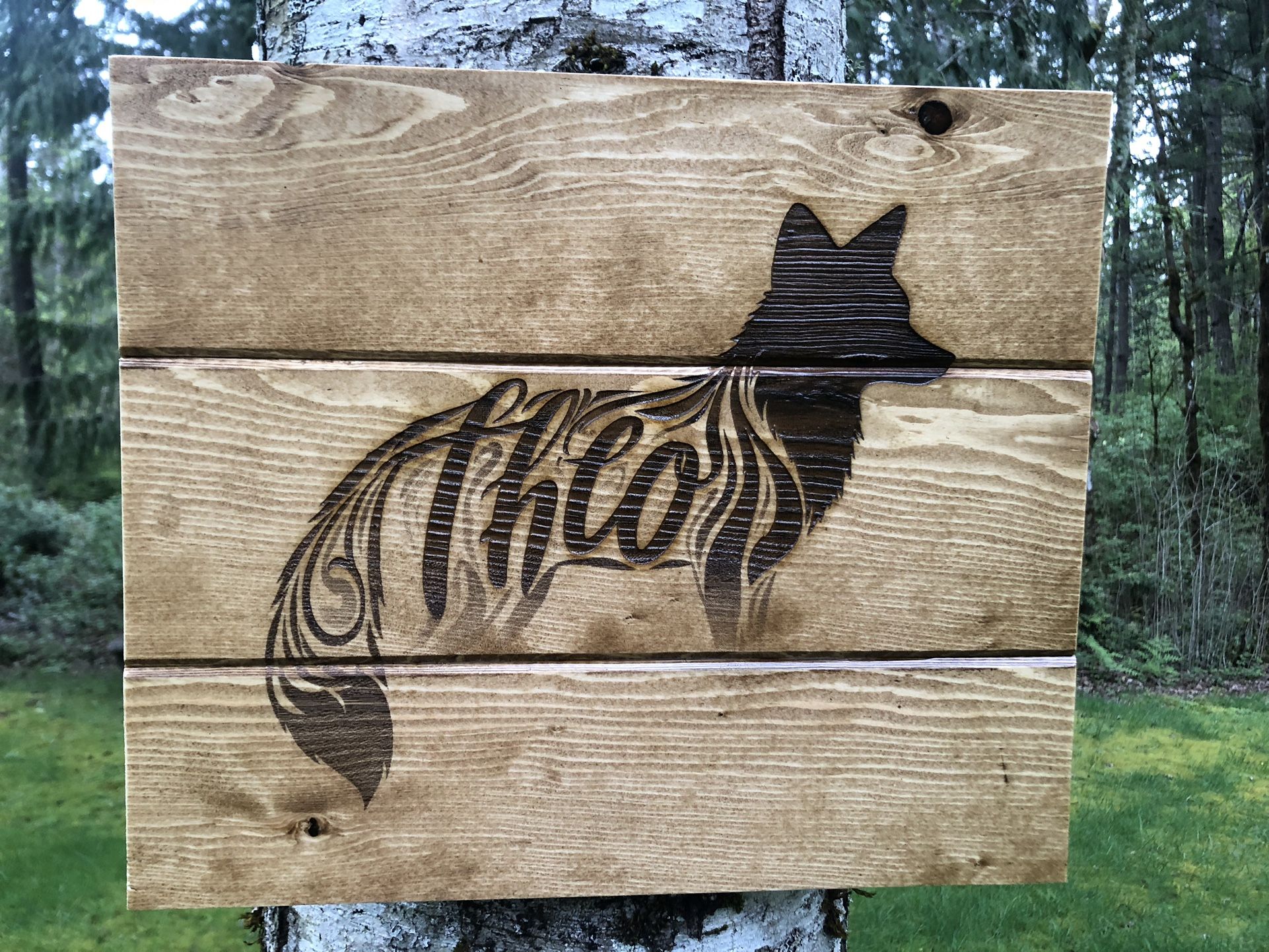 Custom Wood Burned Name X Image Signs 