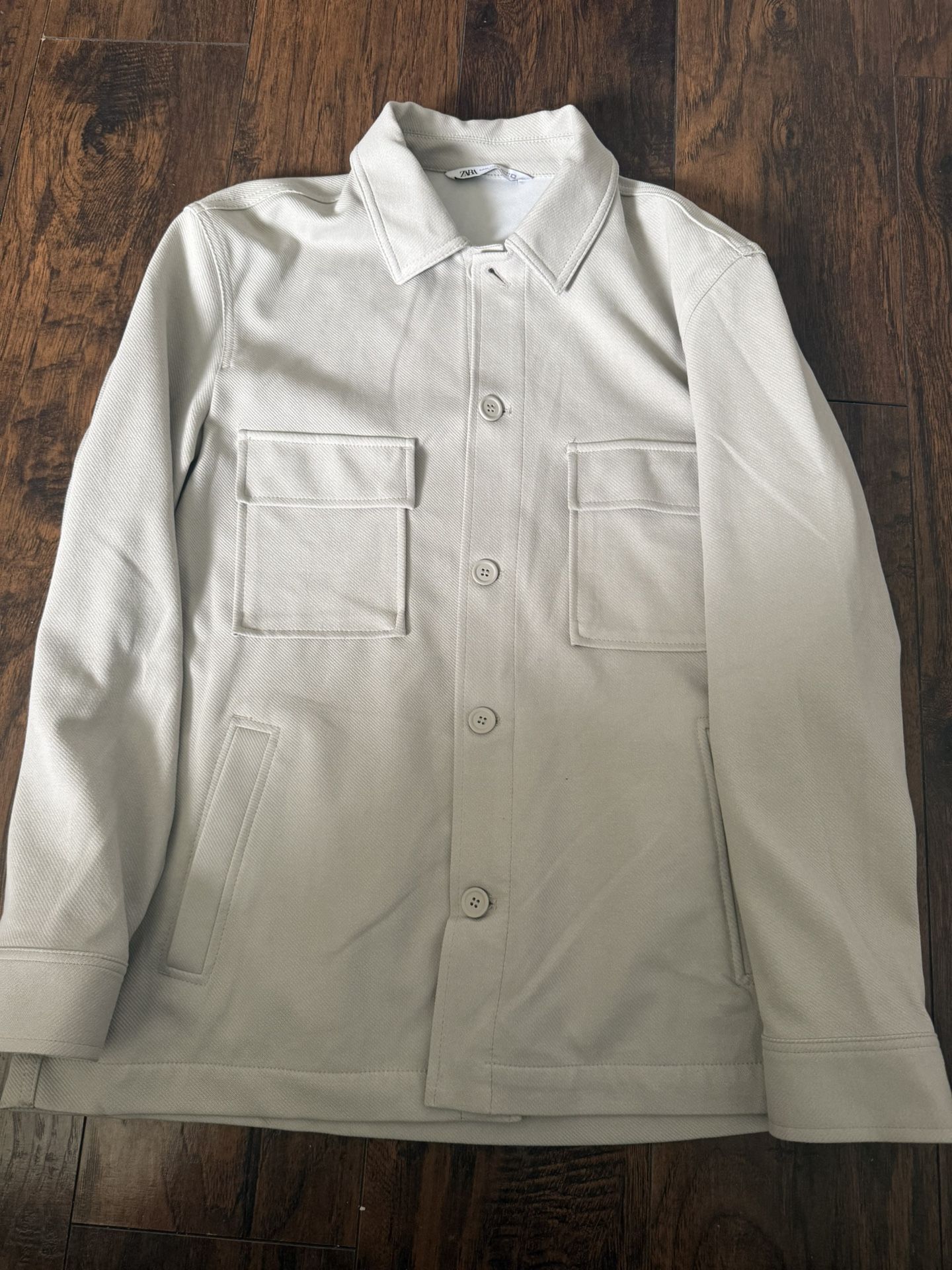  Zara Pocket Overshirt Jacket Grey coat shacket shirt