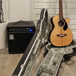 Fender Acoustic Bass Ampeg Amp Free Case