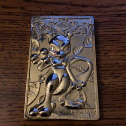 Mewtwo Golden Metal Pokemon Card