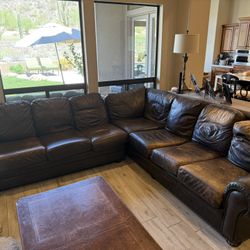 Leather Sectional Couch Sofa