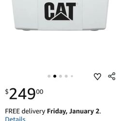 Used 27 QT Caterpillar Cat Hard Cooler White 1C2710 jet ski wave runner boat marine camping truck
