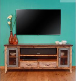 76” Solid Pine Rustic TV Stand / Media Console