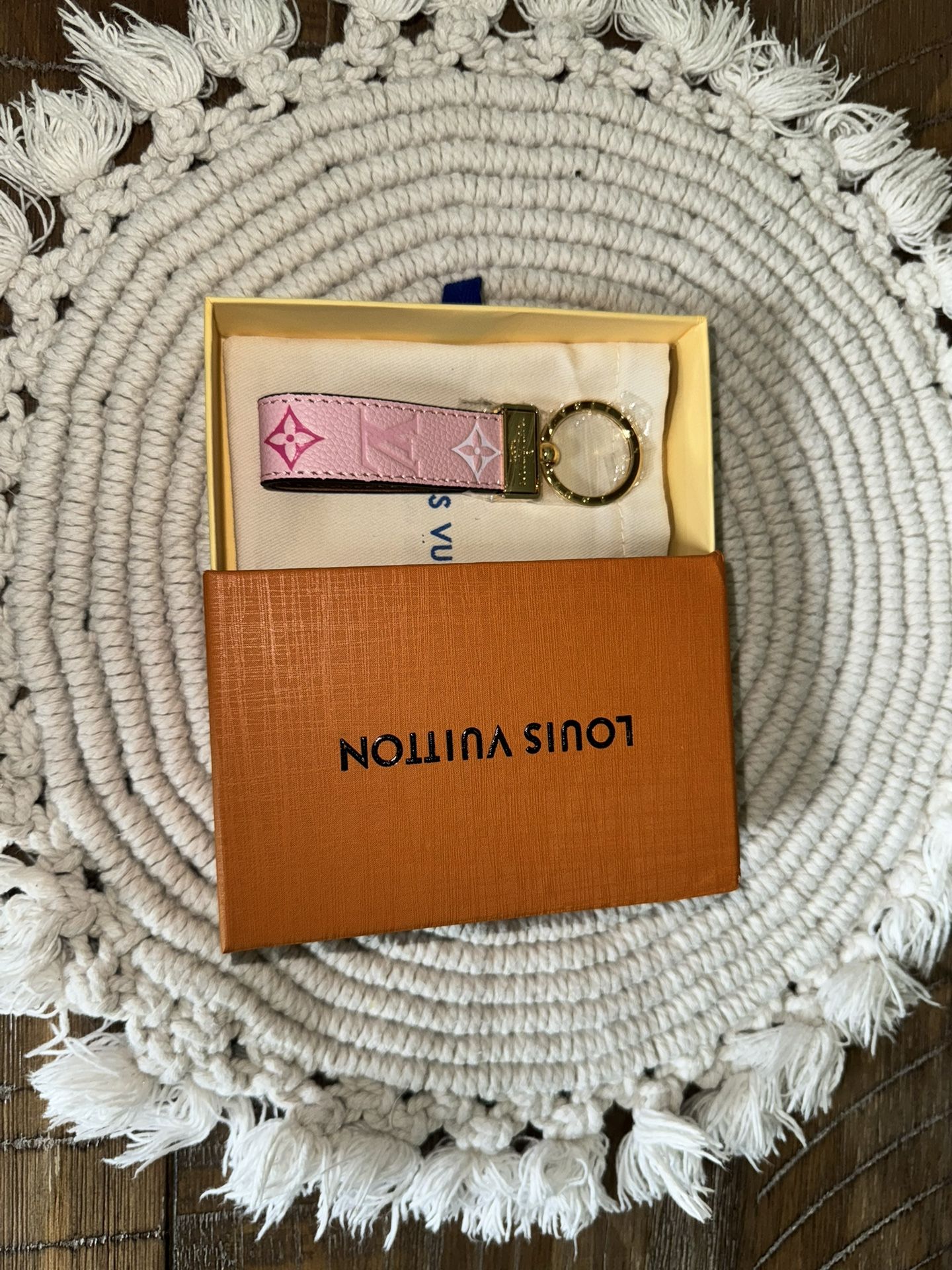 Pink LV Keychain 