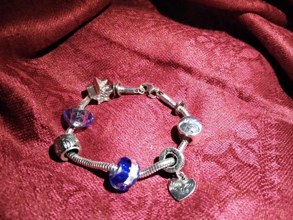 Silver To The Moon And Back Charm Bracelet