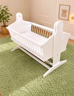 Baby Crib Wooden White