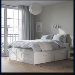 IKEA White Queen Bed Frame Mattress with Storage Miramar, FL Delivery Available