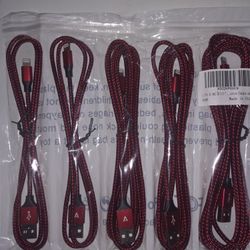 5 pack of different sized iPhone  charging cables