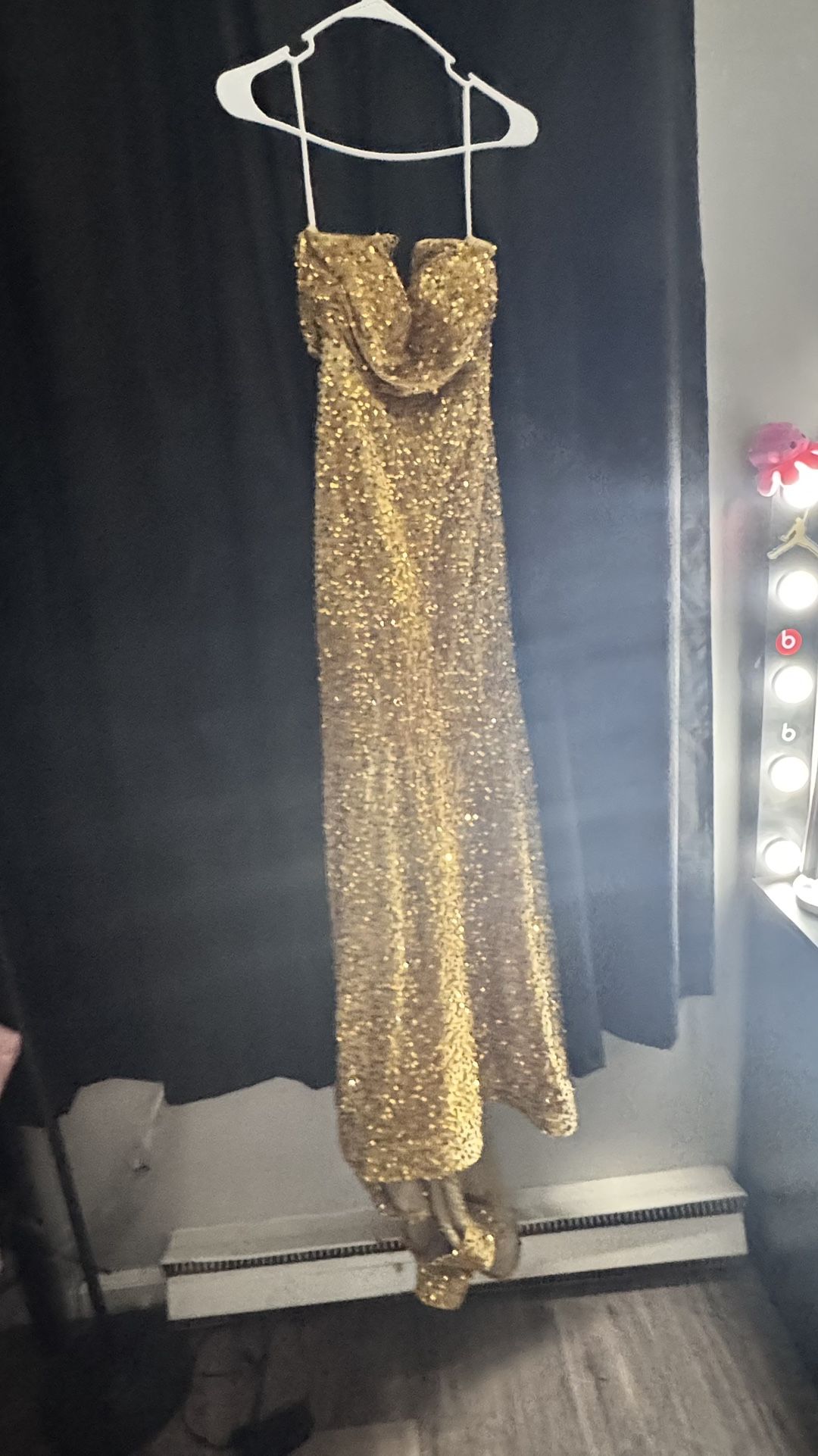 Long Gold Sequins Dress