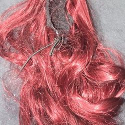 Red Ponytail Extension With String 