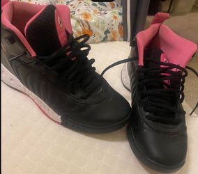 Air Jordan Black and Pink High-Top Sneakers