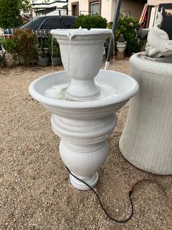3-piece Fiberglass Water Fountain w/ Working Water Pump