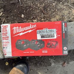 Milwaukee Battery 2 Pack+ Charger 