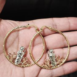 18k Gold Plated Saint Jude Earrings 