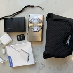 Canon Powershot ELPH 360 + Accessories 