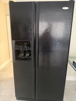 Whirlpool Side-by-Side Refrigerator Black- Excellent Condition