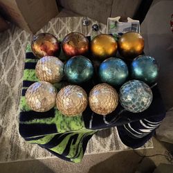 12 Piece Decorative Mosaic & Dragon Scale Orb Set - Mixed Colors 