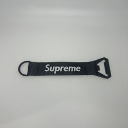 Supreme Black Webbing Bottle Opener Keychain
