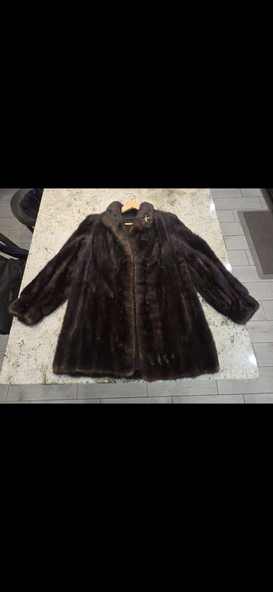 Florence Mahogany Faux Coat 80s