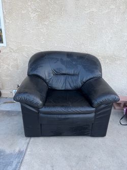 Black Leather Oversized Armchair