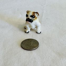 vintage bone china miniature bulldog figurine