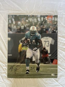 Ricky Williams Signed Dolphins 16x20 Photo - COA (JSA)