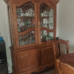 6 Chair Table And Display Cabinet 
