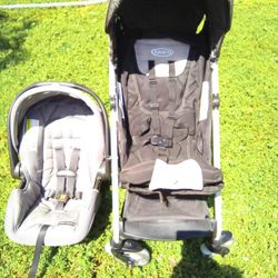 Graco Breeze Lite Weight Stroller Infant Car Seat With Base Combo Set