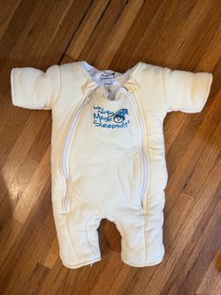 Baby Merlin’s Magic Sleepsuit – Small – Cream/White